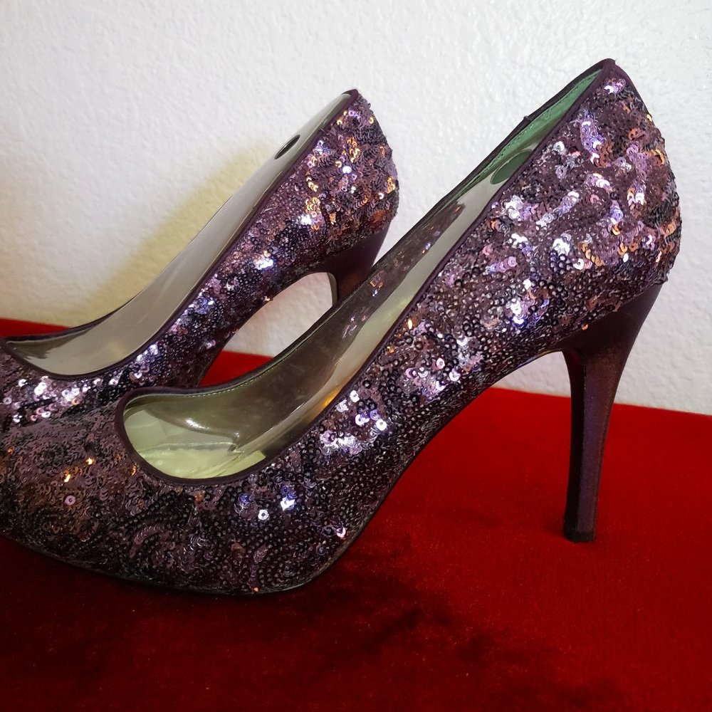 Lulu Townsend Purple Sequin Pumps NWT
